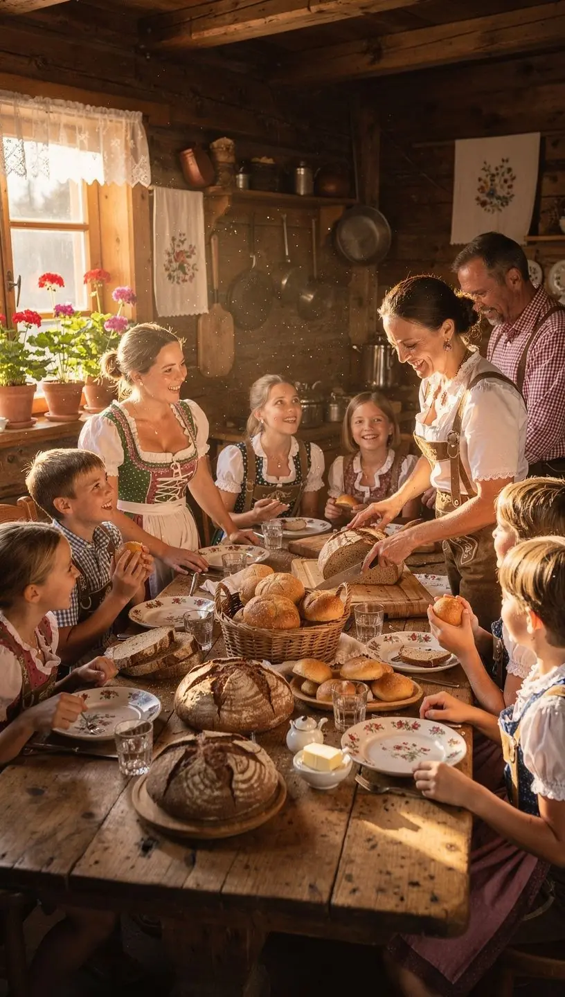 Detailaufnahme von Roggenmehl und Wasser, die für die Brotherstellung vorbereitet werden.