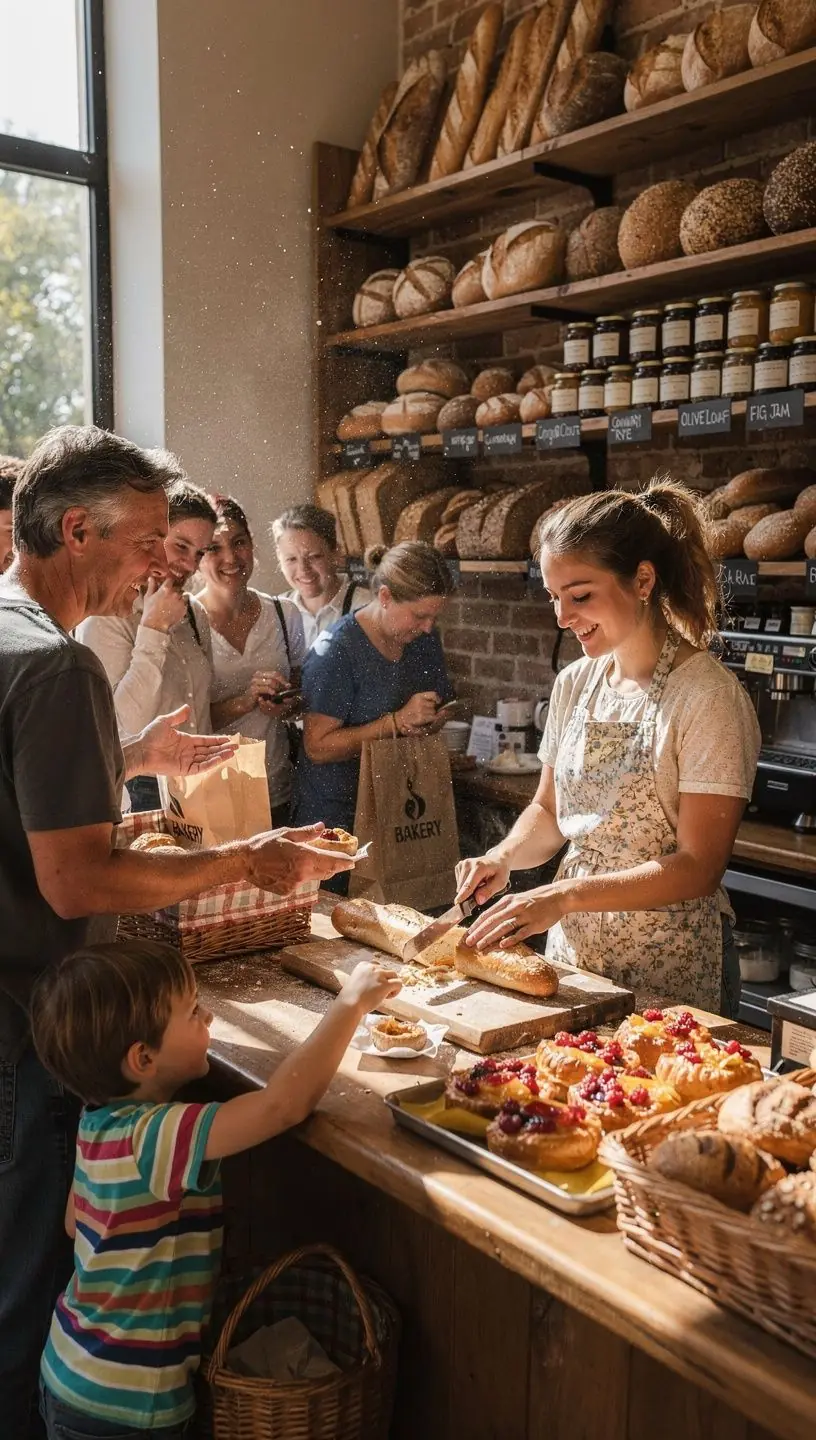Eine Auswahl an österreichischen Broten, kunstvoll auf einem Tisch präsentiert.