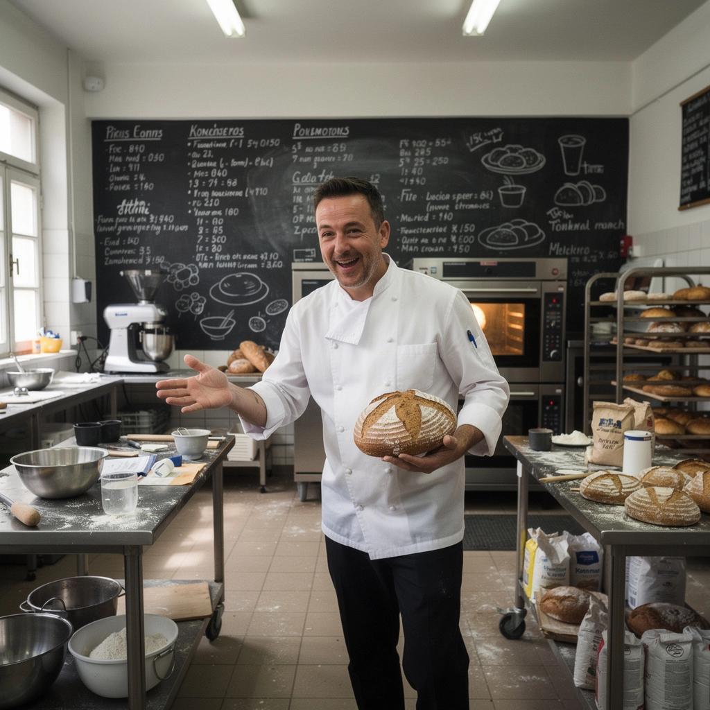 Eine Gruppe von Schülern, die an einem Backkurs für Brot teilnehmen.